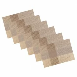 EveryTable 18 in. x 12 in. Bamboo Champagne PVC Placemat (Set of 6) by Kraftware