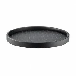 14 in. W x 1.5 in. H x 14 in. D Round Nova Ebonite Vinyl Serving Tray by Kraftware