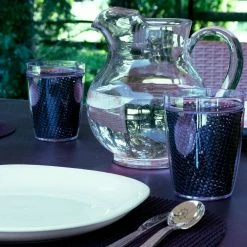 Fishnet 17 in. x 12 in. Black PVC Covered Jute Oval Placemat (Set of 6) by Kraftware -Kraftware Sales Store blacks kraftware placemats 31146 31 1000