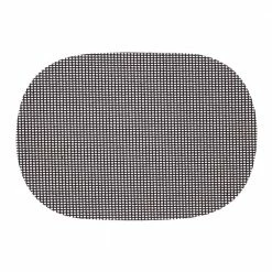 Fishnet 17 in. x 12 in. Black PVC Covered Jute Oval Placemat (Set of 6) by Kraftware