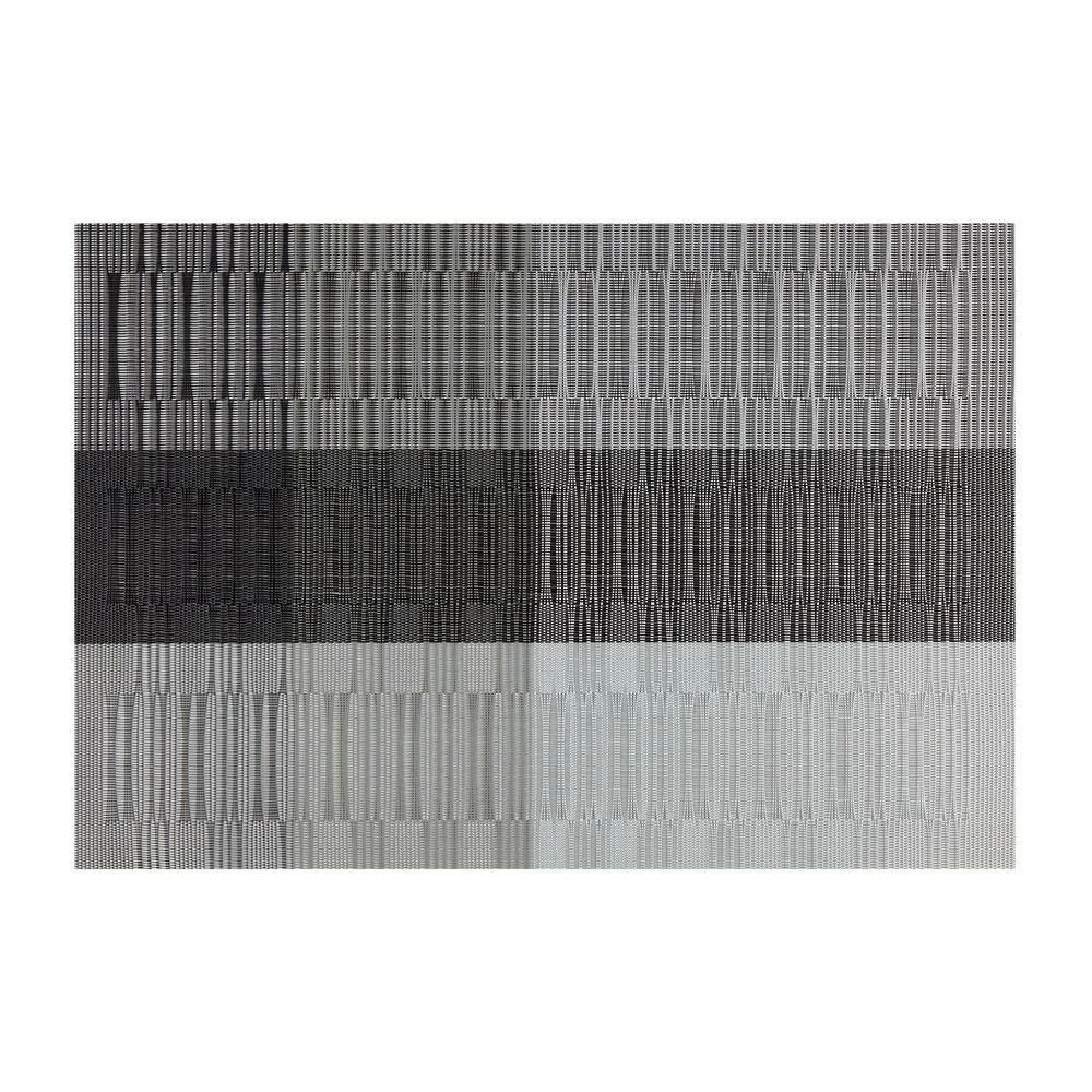 EveryTable 18 in. x 12 in. Bamboo Black and Silver Shadow PVC Placemat (Set of 6) by Kraftware 2 EveryTable 18 in. x 12 in. Bamboo Black and Silver Shadow PVC Placemat (Set of 6) by Kraftware - Image 2