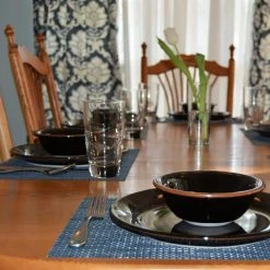 EveryTable 18 in. x 12 in. Dusk Blue Woven PVC Placemat (Set of 6) by Kraftware 7 EveryTable 18 in. x 12 in. Dusk Blue Woven PVC Placemat (Set of 6) by Kraftware -Kraftware Sales Store blues kraftware placemats 43947 31 1000