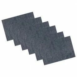 EveryTable 18 in. x 12 in. Dusk Blue Woven PVC Placemat (Set of 6) by Kraftware