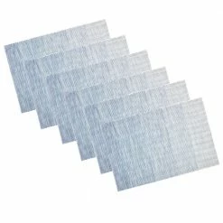EveryTable 18 in. x 12 in. Blue Waves PVC Placemat (Set of 6) by Kraftware
