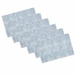 EveryTable 18 in. x 12 in. Royal Blue Diamondback PVC Placemat (Set of 6) by Kraftware