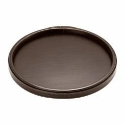 14 in. Stitched Chocolate Round Serving Tray by Kraftware