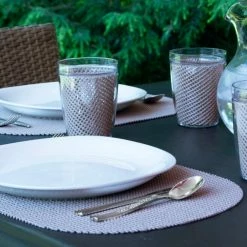 Fishnet 17 in. x 12 in. Tan PVC Covered Jute Oval Placemat (Set of 6) by Kraftware 7 Fishnet 17 in. x 12 in. Tan PVC Covered Jute Oval Placemat (Set of 6) by Kraftware -Kraftware Sales Store browns tans kraftware placemats 34146 31 1000