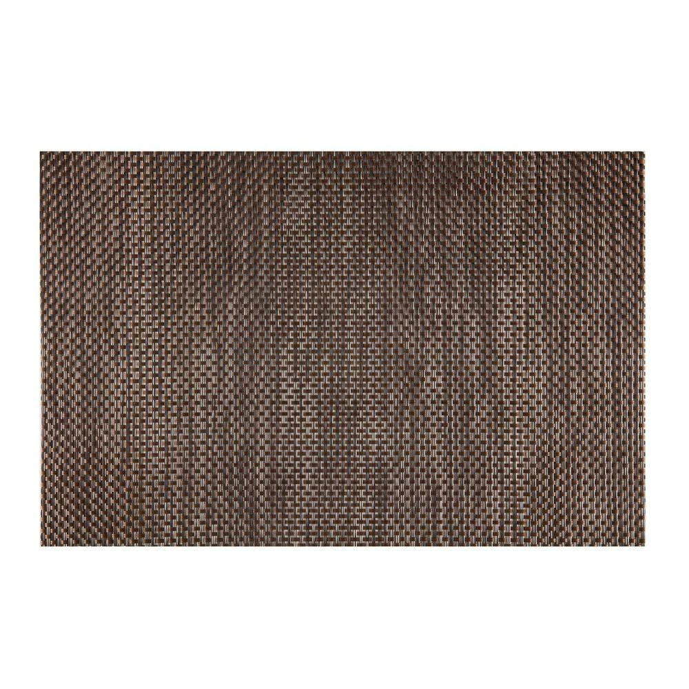 EveryTable 18 in. x 12 in. Transparent Cedar Brown Woven PVC Placemat (Set of 6) by Kraftware 2 EveryTable 18 in. x 12 in. Transparent Cedar Brown Woven PVC Placemat (Set of 6) by Kraftware - Image 2