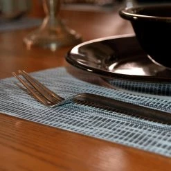 EveryTable 18 in. x 12 in. Brown Natural Waves PVC Placemat (Set of 6) by Kraftware -Kraftware Sales Store browns tans kraftware placemats 45047 4f 1000
