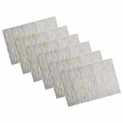 EveryTable 18 in. x 12 in. Brown Natural Waves PVC Placemat (Set of 6) by Kraftware