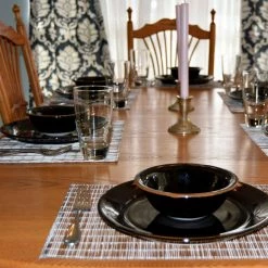 EveryTable 18 in. x 12 in. Brown Curry and Natural Woven PVC Placemat (Set of 6) by Kraftware 7 EveryTable 18 in. x 12 in. Brown Curry and Natural Woven PVC Placemat (Set of 6) by Kraftware -Kraftware Sales Store browns tans kraftware placemats 46447 31 1000