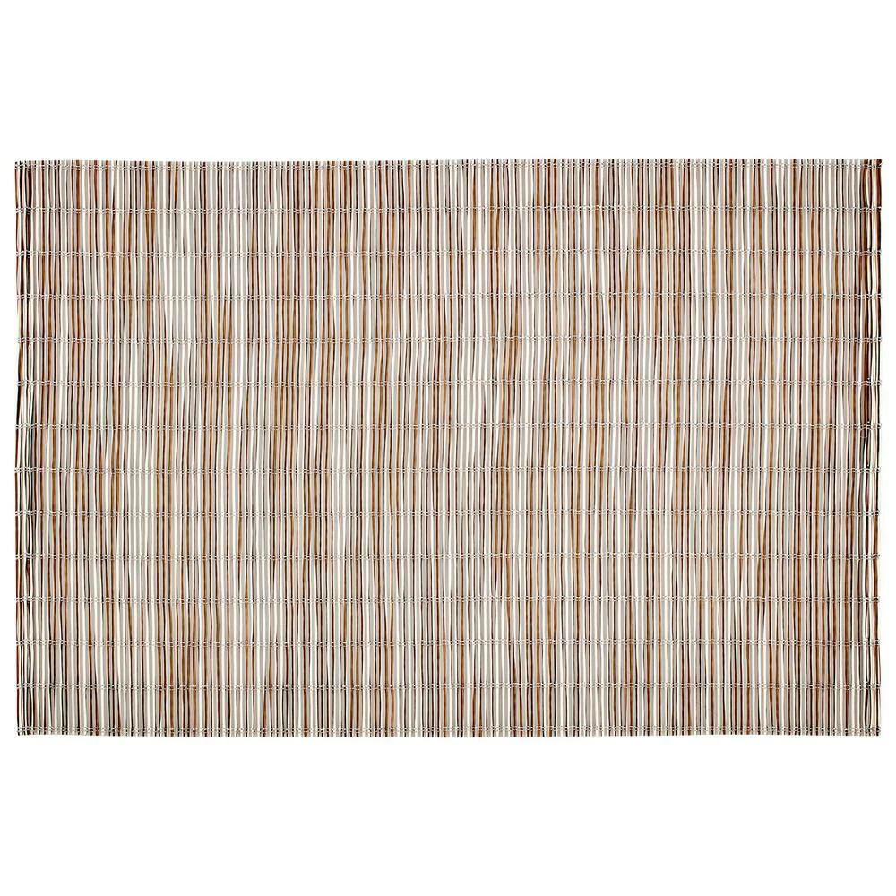 EveryTable 18 in. x 12 in. Brown Curry and Natural Woven PVC Placemat (Set of 6) by Kraftware 2 EveryTable 18 in. x 12 in. Brown Curry and Natural Woven PVC Placemat (Set of 6) by Kraftware - Image 2