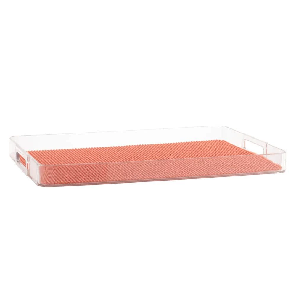Fishnet 19 in. W x 1.5 in. H x 13 in. D Rectangular Burnt Coral Acrylic Serving Tray by Kraftware 2 Fishnet 19 in. W x 1.5 in. H x 13 in. D Rectangular Burnt Coral Acrylic Serving Tray by Kraftware - Image 2