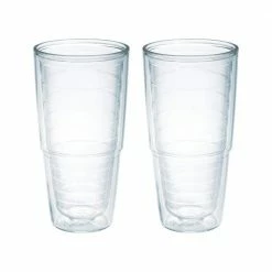 Clear 24 oz. 2-Pack Plastic Double Walled Insulated Tumbler No Lid by Tervis