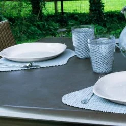 Fishnet 19 in. x 13 in. Ultimate Gray PVC Covered Jute Wedge Placemat (Set of 6) by Kraftware 6 Fishnet 19 in. x 13 in. Ultimate Gray PVC Covered Jute Wedge Placemat (Set of 6) by Kraftware -Kraftware Sales Store grays kraftware placemats 39949 4f 1000
