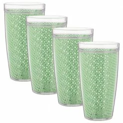 Fishnet 22 oz. Green Ash Doublewall Insulated Drinkware (Set of 4) by Kraftware