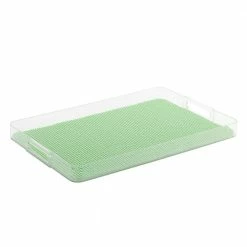 Fishnet 19 in. W x 1.5 in. H x 13 in. D Rectangular Green Ash Acrylic Serving Tray by Kraftware
