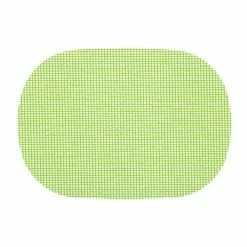 Fishnet 17 in. x 12 in. Lime Green PVC Covered Jute Oval Placemat (Set of 6) by Kraftware
