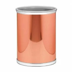 Mylar 13 qt. Polished Copper and Chrome Round Waste Basket by Kraftware
