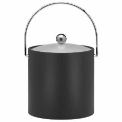 Bartenders Choice Fun Colors 3 Qt. Black Ice Bucket (Case of 6) by Kraftware