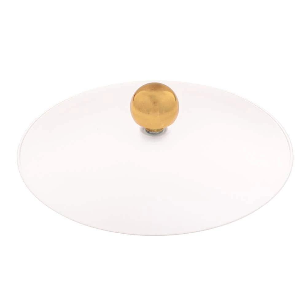 Sophisticates 3 Qt. White and Polished Brass Ice Bucket with Bale Handle and Acrylic Cover by Kraftware 2 Sophisticates 3 Qt. White and Polished Brass Ice Bucket with Bale Handle and Acrylic Cover by Kraftware - Image 2