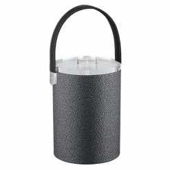 Kraftware Sales Store 11 Cosmopolitan 2 Qt. Noir Ice Bucket with Stitched Handle and Thick Lucite Lid by Kraftware