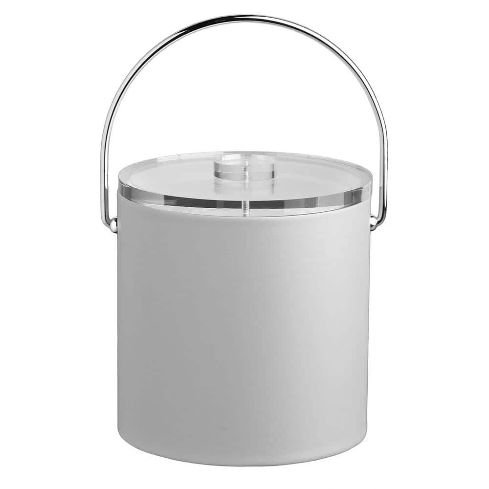 Contempo 3 Qt. White Ice Bucket with Bale Handle and Thick Lucite Lid by Kraftware 1 Contempo 3 Qt. White Ice Bucket with Bale Handle and Thick Lucite Lid by Kraftware