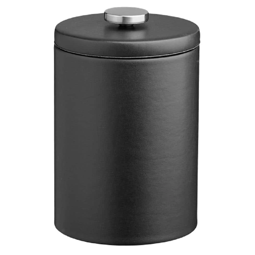Contempo 2 Qt. Black Tall Ice Bucket with Domed Leatherette Lid by Kraftware 1 Contempo 2 Qt. Black Tall Ice Bucket with Domed Leatherette Lid by Kraftware