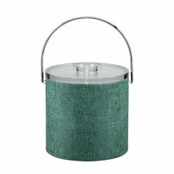 Kraftware Sales Store 17 3 Qt. Exotic Peacock Ice Bucket with Bale Handle and Thick Lucite Lid with Flat Knob by Kraftware