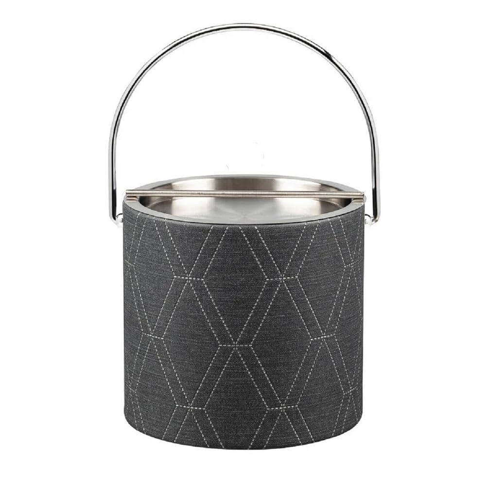 3 Qt. Stonehenge Midnight Ice Bucket with Bale Handle and Metal Bar Lid by Kraftware 1 3 Qt. Stonehenge Midnight Ice Bucket with Bale Handle and Metal Bar Lid by Kraftware