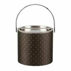 3 Qt. Nova Pewter Ice Bucket with Bale Handle and Metal Bar Lid by Kraftware