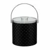 3 Qt. Nova Ebonite Ice Bucket with Bale Handle and Thick Lucite Lid with Flat Knob by Kraftware