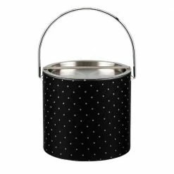 3 Qt. Nova Ebonite Ice Bucket with Bale Handle and Metal Bar Lid by Kraftware