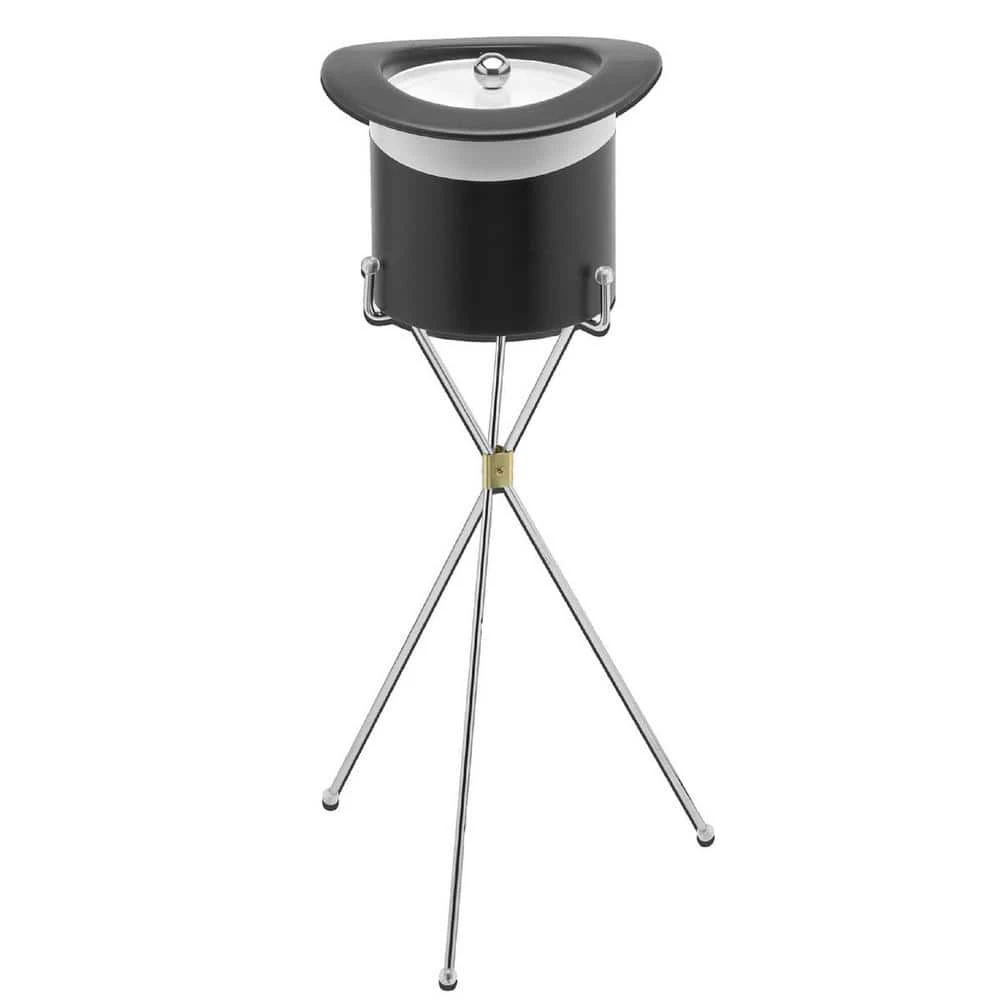Top Hat 3 Qt. Ice Bucket with Silver Band and Metal Stand by Kraftware 1 Top Hat 3 Qt. Ice Bucket with Silver Band and Metal Stand by Kraftware
