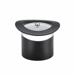 Top Hat 3 Qt. Black w/White Band Ice Bucket, Lucite Cover by Kraftware