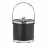 Sophisticates 3 Qt. Black w/Polished Chrome Ice Bucket with Track Handle, Metal Cover by Kraftware