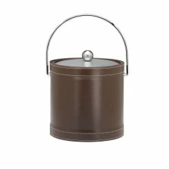 3 Qt. Stitched Chocolate Ice Bucket with Bale Handle by Kraftware