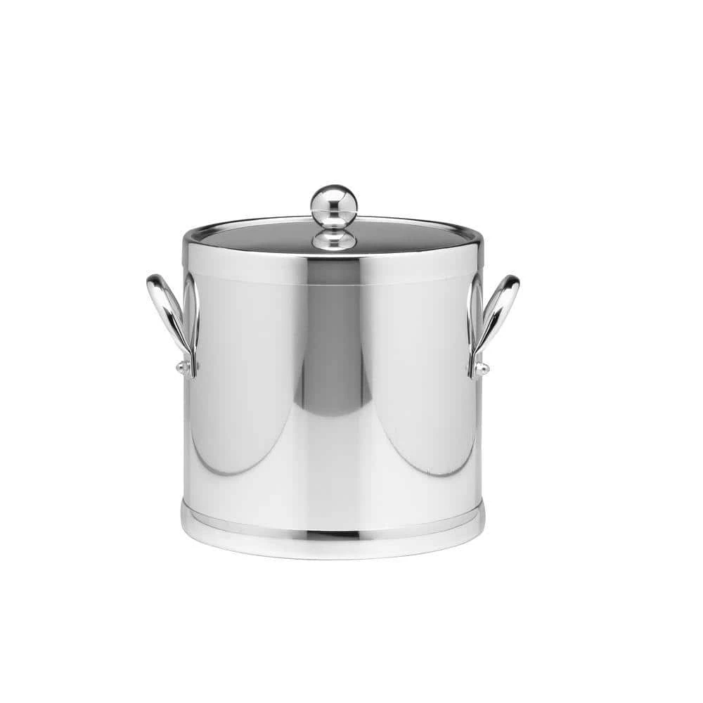 Americano 3 Qt. Polished Chrome Ice Bucket and Lid, Metal Side Handles by Kraftware 1 Americano 3 Qt. Polished Chrome Ice Bucket and Lid, Metal Side Handles by Kraftware