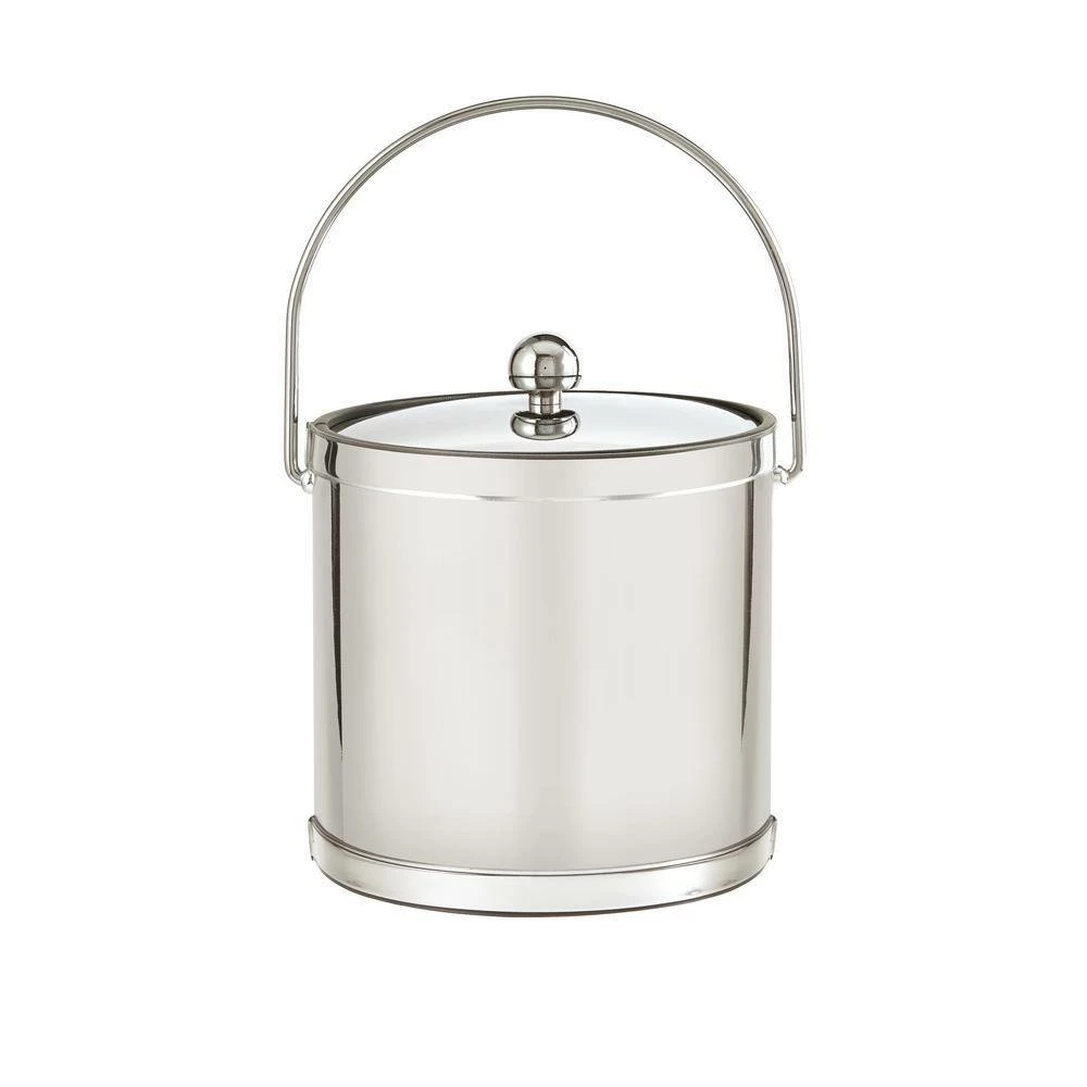 Mylar Polished Chrome 3 Qt. Ice Bucket with Metal Cover by Kraftware 2 Mylar Polished Chrome 3 Qt. Ice Bucket with Metal Cover by Kraftware - Image 2