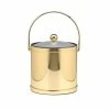 3 Qt. Polished Brass Mylar Ice Bucket with Bale Handle, Lucite Cover and Round Knob by Kraftware