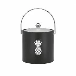 Kasualware Pineapple 3 qt. Ice Bucket in Black by Kraftware