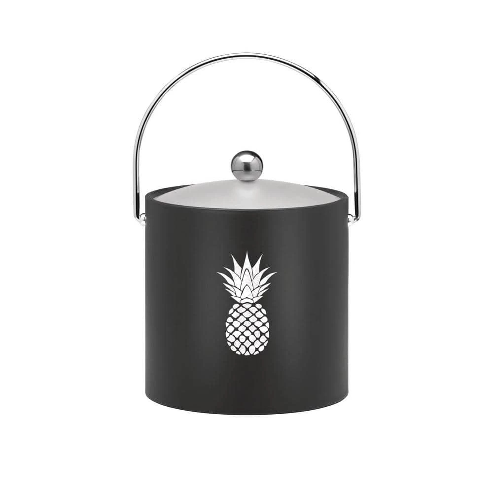 Kasualware Pineapple 3 qt. Ice Bucket in Black by Kraftware 1 Kasualware Pineapple 3 qt. Ice Bucket in Black by Kraftware