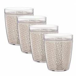 Fishnet 14 oz. Light Gray Doublewall Insulated Drinkware (Setof 4) by Kraftware