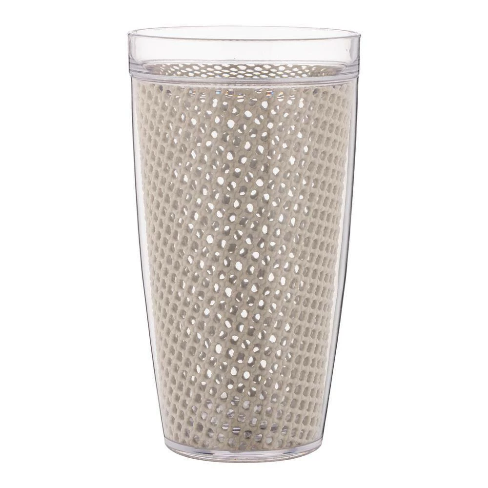 Fishnet 22 oz. Light Gray Doublewall Insulated Drinkware (Set of 4) by Kraftware 2 Fishnet 22 oz. Light Gray Doublewall Insulated Drinkware (Set of 4) by Kraftware - Image 2