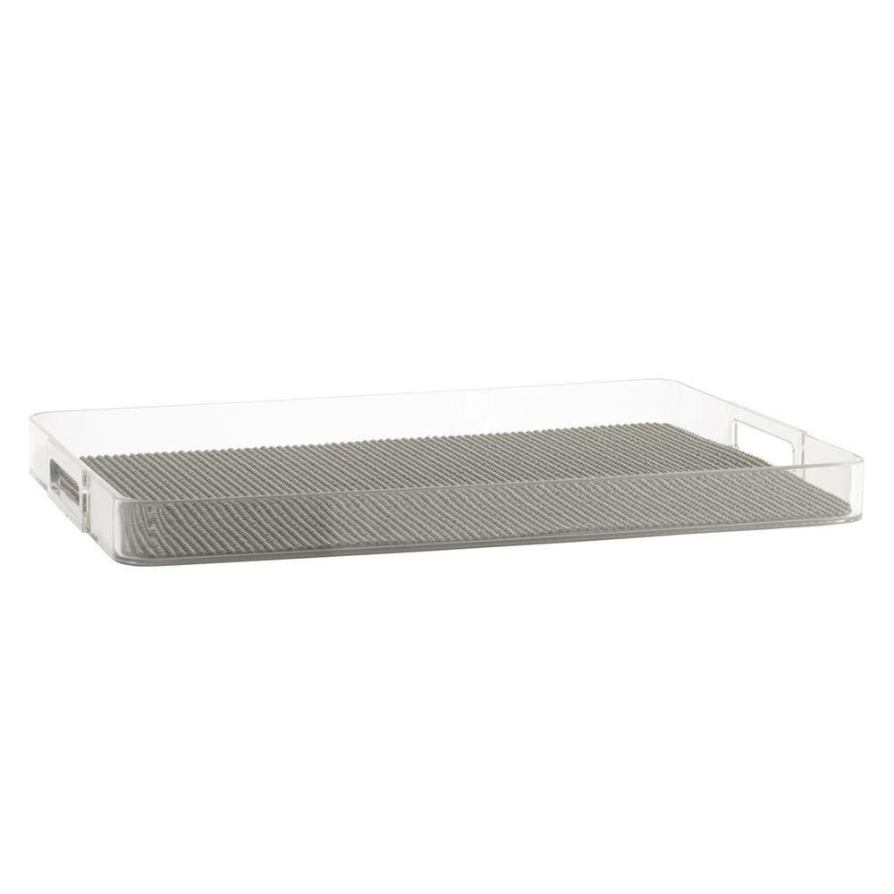 Fishnet 19 in. W x 1.5 in. H x 13 in. D Rectangular Ultimate Gray Acrylic Serving Tray by Kraftware 2 Fishnet 19 in. W x 1.5 in. H x 13 in. D Rectangular Ultimate Gray Acrylic Serving Tray by Kraftware - Image 2