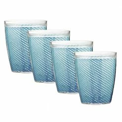 Fishnet 14 oz. Niagara Blue Insulated Drinkware (Set of 4) by Kraftware