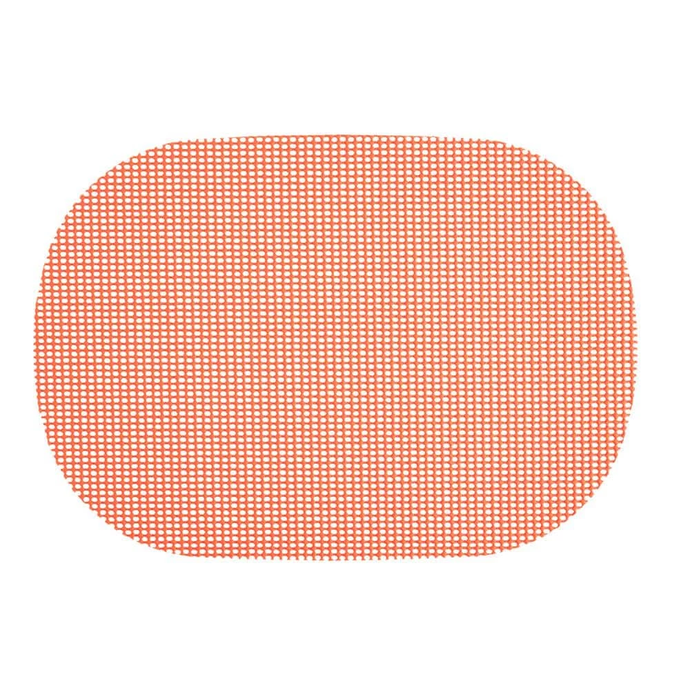 Fishnet 17 in. x 12 in. Burnt Coral PVC Covered Jute Oval Placemat (Set of 6) by Kraftware 1 Fishnet 17 in. x 12 in. Burnt Coral PVC Covered Jute Oval Placemat (Set of 6) by Kraftware