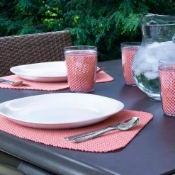 Fishnet 19 in. x 13 in. Burnt Coral PVC Covered Jute Wedge Placemat (Set of 6) by Kraftware 7 Fishnet 19 in. x 13 in. Burnt Coral PVC Covered Jute Wedge Placemat (Set of 6) by Kraftware -Kraftware Sales Store oranges peaches kraftware placemats 40149 31 1000