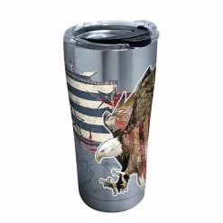 Kraftware Sales Store 26 Americana Distressed Flag 20 oz. Stainless Steel Tumbler with Lid by Tervis