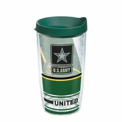 Army Forever Proud 16 oz. Clear Plastic Travel Mugs Double Walled Insulated Tumbler with Travel Lid by Tervis